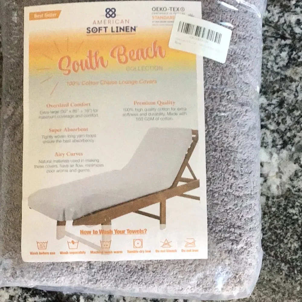Chaise Lounge Cover with Pocket. Oversized 86” x 30” x 16”. - Picture 5 of 5